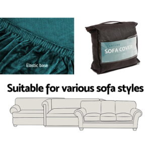 Artiss 3 Seater Velvet Sofa Cover - Agate Green – Nice N Cheap Variety Store 3 Seater Sofa Cover