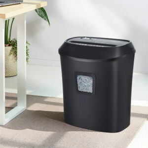 Devanti Electric Paper Shredder 10-Sheet Home Office Cross-Cut Machine - Black