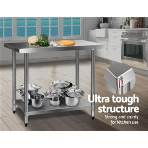 Cefito 1219X610Mm Stainless Steel Kitchen Bench 430 – Nice N Cheap Variety Store Cefito 1219X610Mm Stainless Steel Kitchen Bench 430 - Image 4