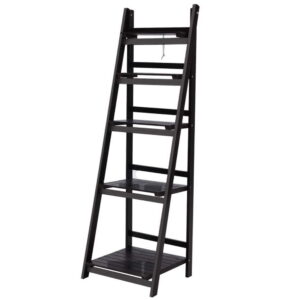 Artiss Bookshelf Corner Shelf 5 Tiers - Zane Coffee – Nice N Cheap Variety Store Artiss Bookshelf Corner Shelf 5 Tiers - Zane Coffee - Image 3