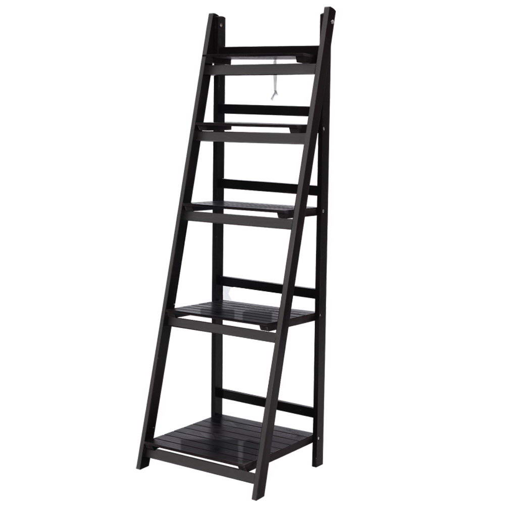 Artiss Bookshelf Corner Shelf 5 Tiers - Zane Coffee – Nice N Cheap Variety Store Artiss Bookshelf Corner Shelf 5 Tiers - Zane Coffee - Image 3
