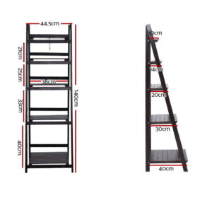 Artiss Bookshelf Corner Shelf 5 Tiers - Zane Coffee – Nice N Cheap Variety Store Artiss Bookshelf Corner Shelf 5 Tiers - Zane Coffee - Image 4