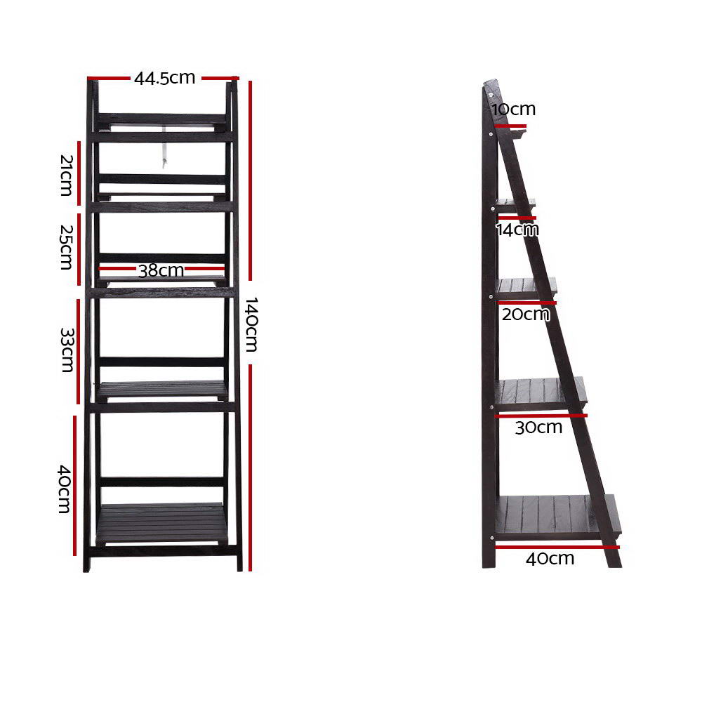 Artiss Bookshelf Corner Shelf 5 Tiers - Zane Coffee – Nice N Cheap Variety Store Artiss Bookshelf Corner Shelf 5 Tiers - Zane Coffee - Image 4