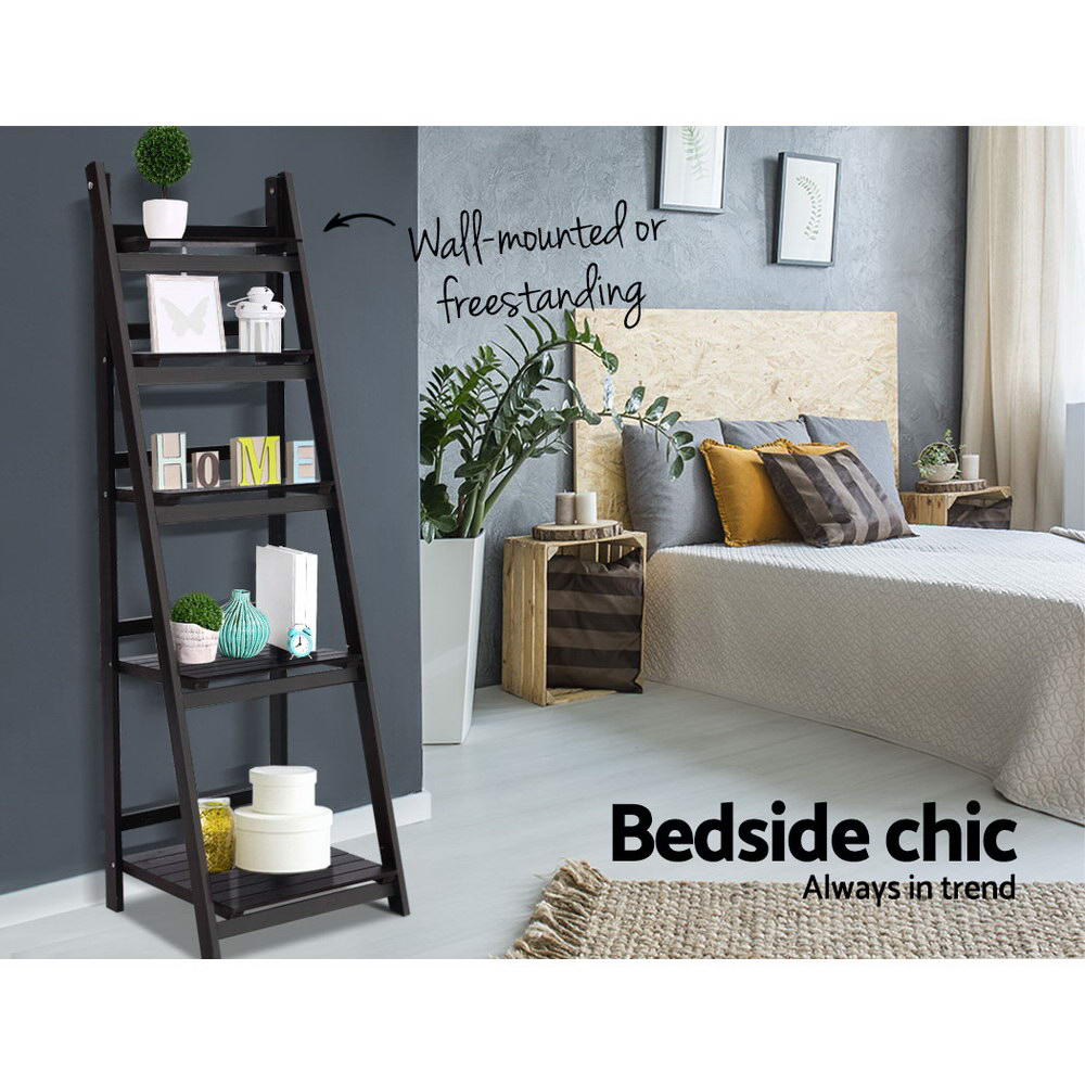 Artiss Bookshelf Corner Shelf 5 Tiers - Zane Coffee – Nice N Cheap Variety Store Artiss Bookshelf Corner Shelf 5 Tiers - Zane Coffee - Image 5