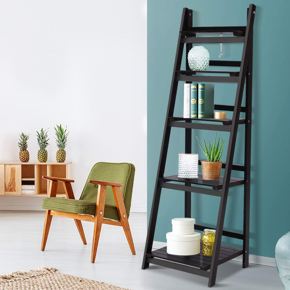 Artiss Bookshelf Corner Shelf 5 Tiers - Zane Coffee – Nice N Cheap Variety Store Artiss Bookshelf Corner Shelf 5 Tiers - Zane Coffee