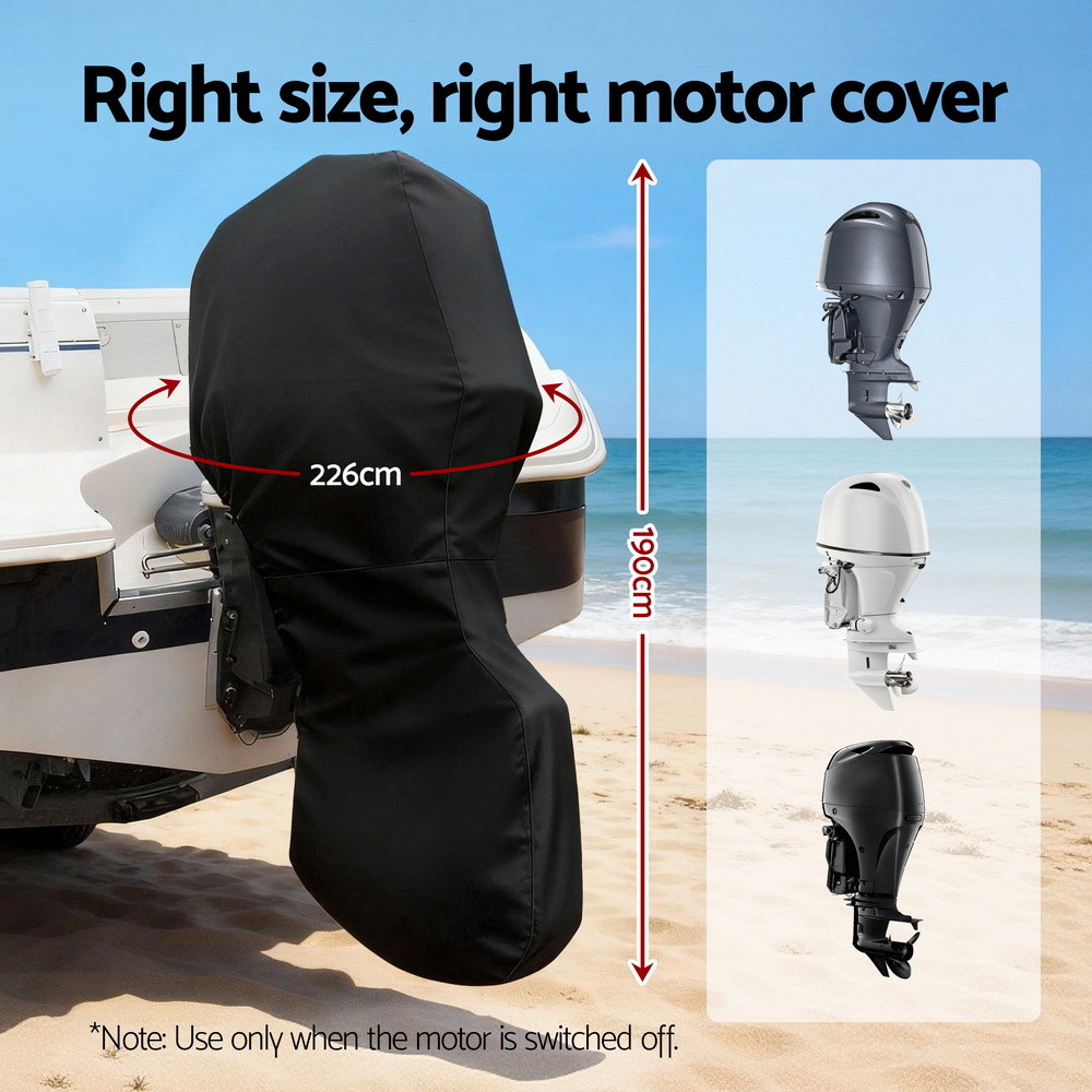Seamanship Full Outboard Boat Motor Engine Cover Dust Rain Protection 100Hp -150Hp 600D Black – Nice N Cheap Variety Store Seamanship Full Outboard Boat Motor Engine Cover Dust Rain Protection 100Hp -150Hp 600D Black - Image 4