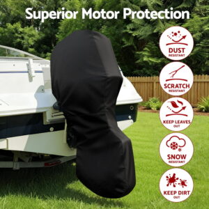 Seamanship Full Outboard Boat Motor Engine Cover Dust Rain Protection 100Hp -150Hp 600D Black – Nice N Cheap Variety Store Seamanship Full Outboard Boat Motor Engine Cover Dust Rain Protection 100Hp -150Hp 600D Black - Image 5