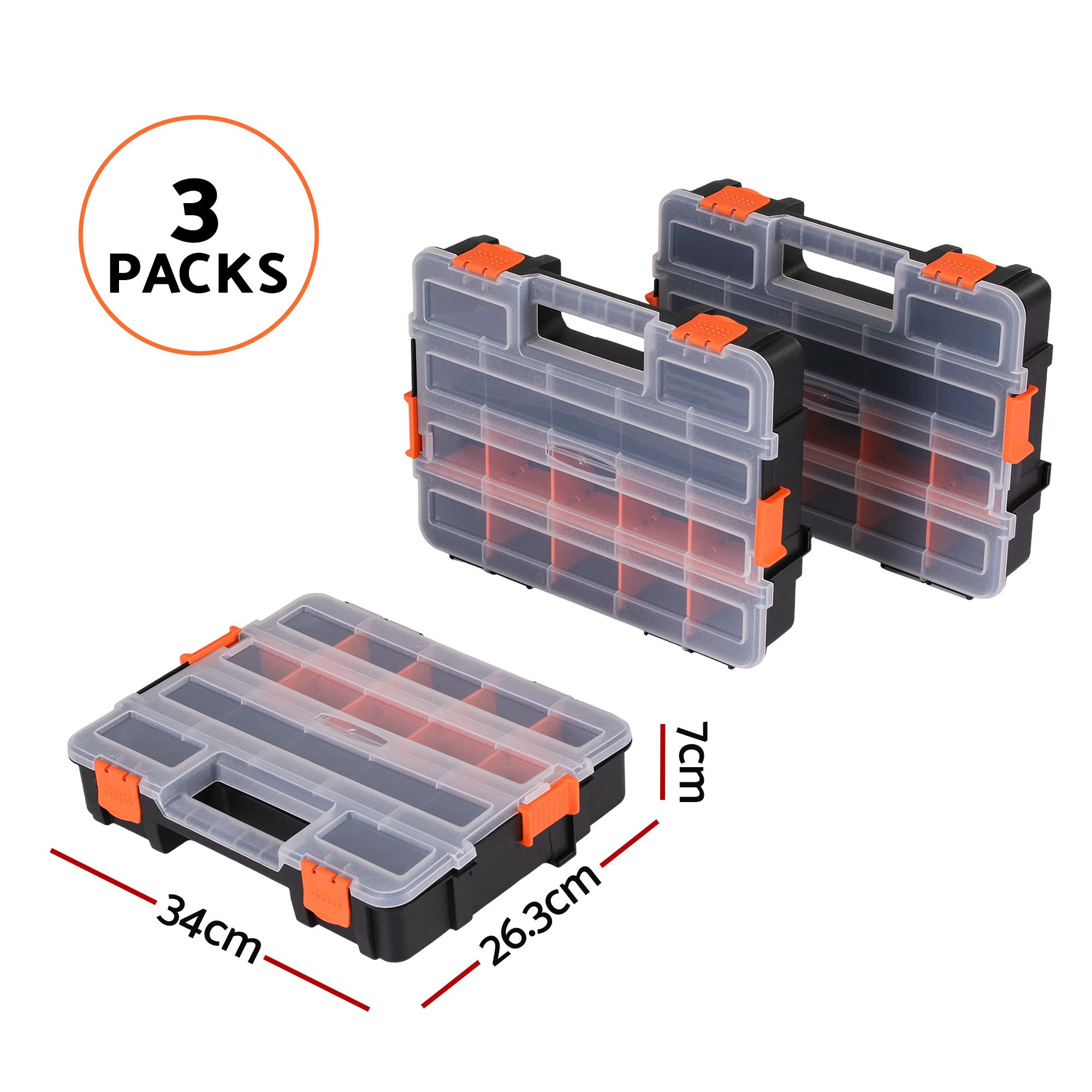 Giantz 3 Pack Tool Box Organizer With Hardware Storage Box For Small Parts – Nice N Cheap Variety Store Giantz 3 Pack Tool Box Organizer With Hardware Storage Box For Small Parts - Image 3