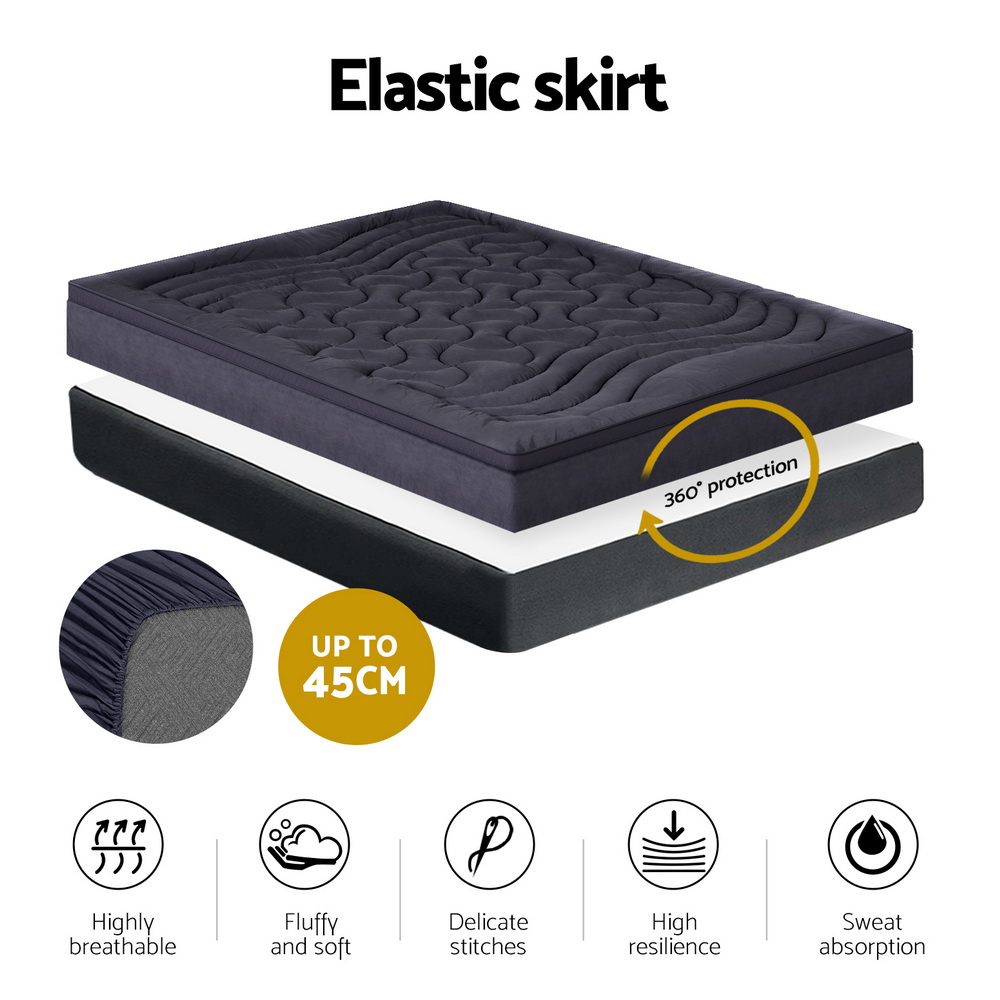 Giselle Bedding 3-Zone Pillowtop Mattress Topper 1000Gsm For Back Pain Relief Washable With 45Cm Deep Pocket Queen – Nice N Cheap Variety Store Giselle Bedding 3-Zone Pillowtop Mattress Topper 1000Gsm For Back Pain Relief Washable With 45Cm Deep Pocket Queen - Image 5