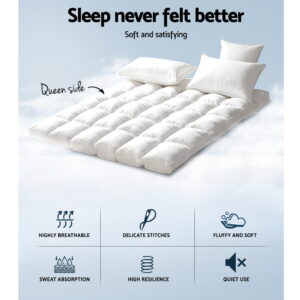 Giselle Bedding 5Cm Bamboo Pillowtop Mattress Topper 1000Gsm Mattress Pad For Back Pain Relief Washable Breathable Protector With 45Cm Deep Pocket Queen – Nice N Cheap Variety Store Giselle Bedding 5Cm Bamboo Pillowtop Mattress Topper 1000Gsm Mattress Pad For Back Pain Relief Washable Breathable Protector With 45Cm Deep Pocket Queen - Image 2