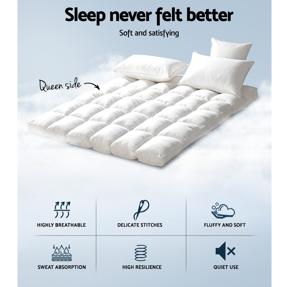 Giselle Bedding 5Cm Bamboo Pillowtop Mattress Topper 1000Gsm Mattress Pad For Back Pain Relief Washable Breathable Protector With 45Cm Deep Pocket Queen – Nice N Cheap Variety Store Giselle Bedding 5Cm Bamboo Pillowtop Mattress Topper 1000Gsm Mattress Pad For Back Pain Relief Washable Breathable Protector With 45Cm Deep Pocket Queen - Image 2