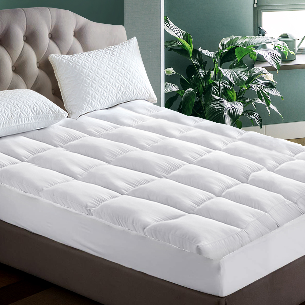 Giselle Bedding Pillowtop Mattress Topper 5Cm Thick Pad For Back Pain Relief Washable Underlay Protector 1000Gsm Microfibre Filling 45Cm Deep Pocket King – Nice N Cheap Variety Store Giselle Bedding Pillowtop Mattress Topper 5Cm Thick Pad For Back Pain Relief Washable Underlay Protector 1000Gsm Microfibre Filling 45Cm Deep Pocket King