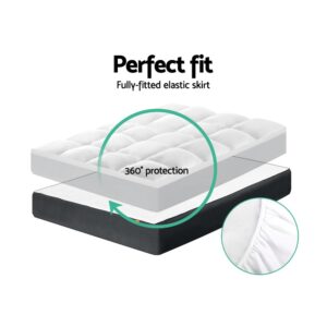 Giselle Bedding Pillowtop Mattress Topper 5Cm Thick Pad For Back Pain Relief Washable Underlay Protector 1000Gsm Microfibre Filling 45Cm Deep Pocket King – Nice N Cheap Variety Store Giselle Bedding Pillowtop Mattress Topper 5Cm Thick Pad For Back Pain Relief Washable Underlay Protector 1000Gsm Microfibre Filling 45Cm Deep Pocket King - Image 6