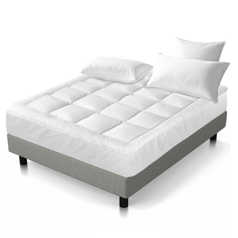 Giselle Bedding Pillowtop Mattress Topper 5Cm Thick Pad For Back Pain Relief Washable Underlay Protector 1000Gsm Microfibre Filling 45Cm Deep Pocket King – Nice N Cheap Variety Store Giselle Bedding Pillowtop Mattress Topper 5Cm Thick Pad For Back Pain Relief Washable Underlay Protector 1000Gsm Microfibre Filling 45Cm Deep Pocket King - Image 8