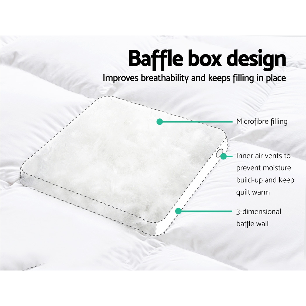 Giselle Bedding Pillowtop Mattress Topper 5Cm Thick Pad For Back Pain Relief Washable Underlay Protector 1000Gsm Microfibre Filling 45Cm Deep Pocket King Single – Nice N Cheap Variety Store Giselle Bedding Pillowtop Mattress Topper 5Cm Thick Pad For Back Pain Relief Washable Underlay Protector 1000Gsm Microfibre Filling 45Cm Deep Pocket King Single - Image 4