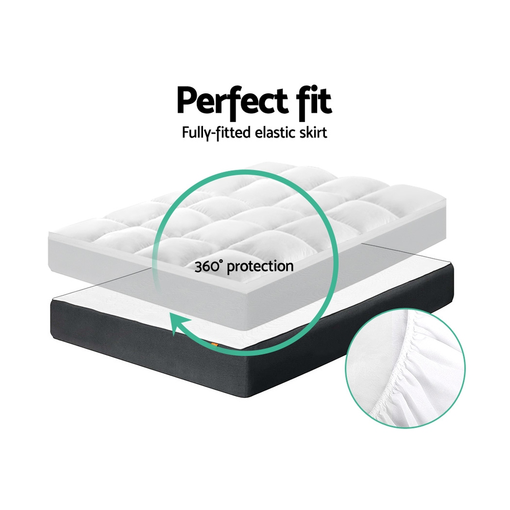 Giselle Bedding Pillowtop Mattress Topper 5Cm Thick Pad For Back Pain Relief Washable Underlay Protector 1000Gsm Microfibre Filling 45Cm Deep Pocket King Single – Nice N Cheap Variety Store Giselle Bedding Pillowtop Mattress Topper 5Cm Thick Pad For Back Pain Relief Washable Underlay Protector 1000Gsm Microfibre Filling 45Cm Deep Pocket King Single - Image 6