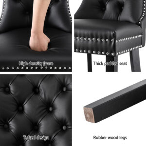 1 Set Of 4 Artiss Dining Chairs Black Leather – Nice N Cheap Variety Store 1 Set Of 4 Artiss Dining Chairs Black Leather - Image 6