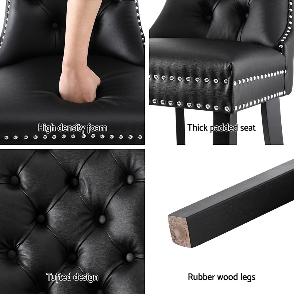 1 Set Of 4 Artiss Dining Chairs Black Leather – Nice N Cheap Variety Store 1 Set Of 4 Artiss Dining Chairs Black Leather - Image 6