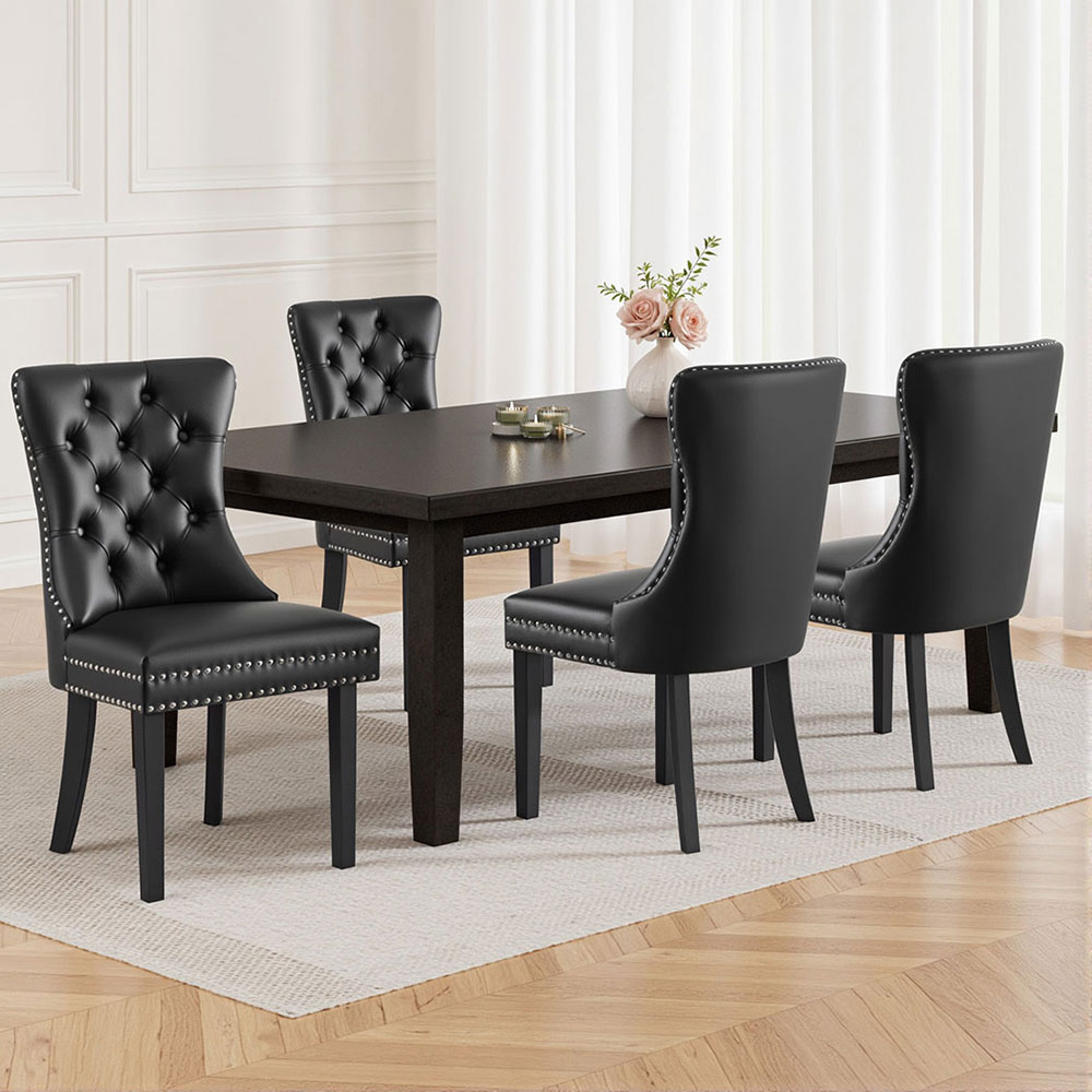 1 Set Of 4 Artiss Dining Chairs Black Leather – Nice N Cheap Variety Store 1 Set Of 4 Artiss Dining Chairs Black Leather - Image 7