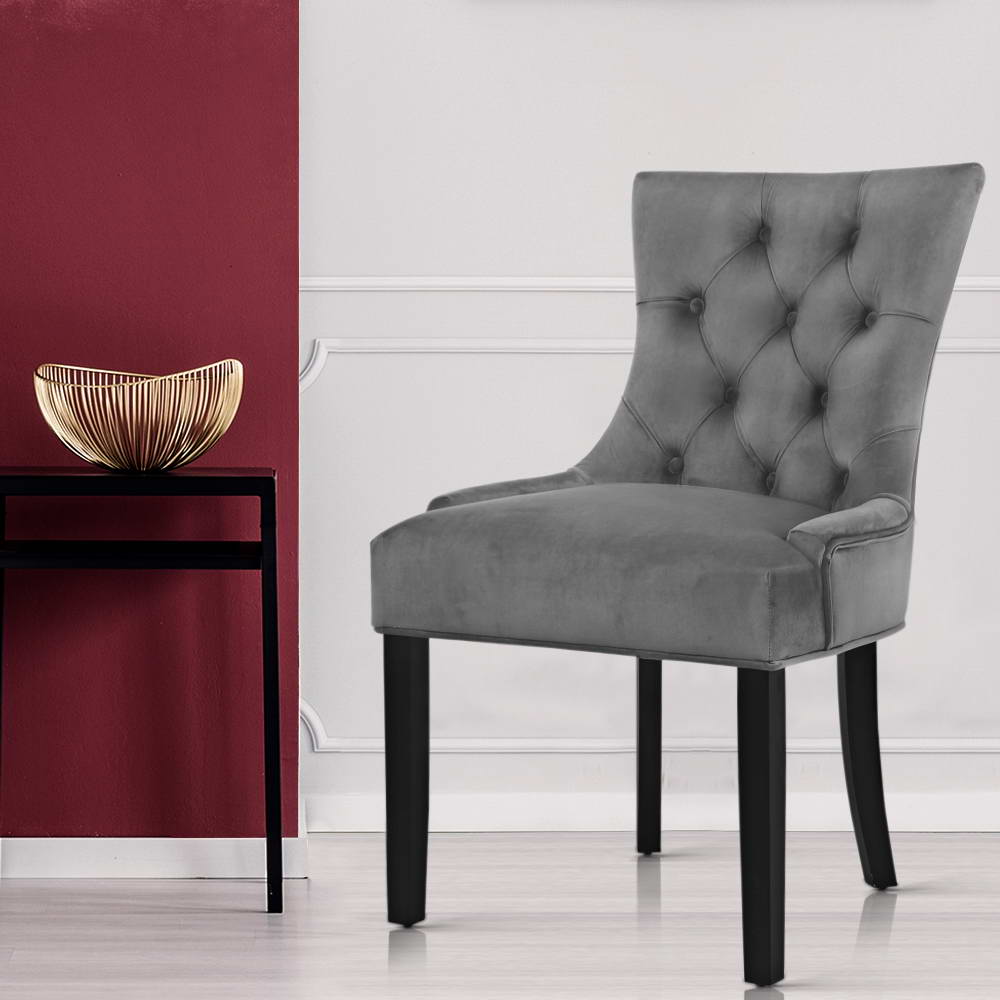 Artiss French Provincial Dining Chairs Set Of 2 – Grey Vel – Nice N Cheap Variety Store French Provincial Dining Chairs