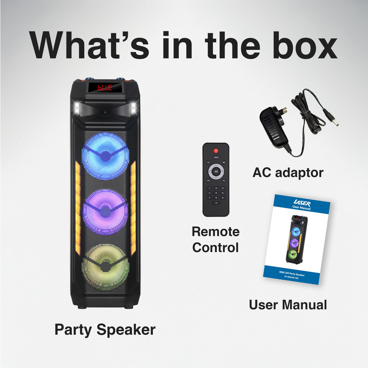 Laser Rgb Tower Speaker | 40W Sound – Nice N Cheap Variety Store Rgb Tower Speaker