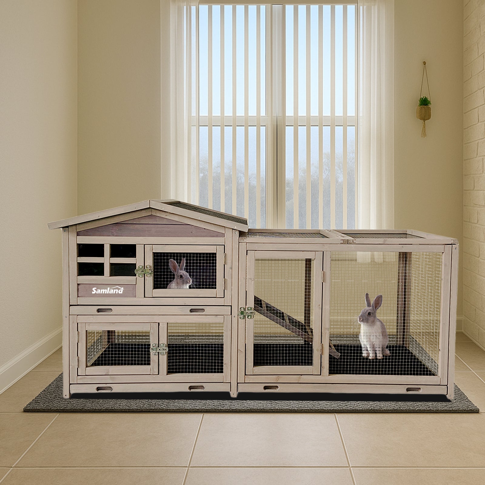 Samland Rabbit Hutch | Indoor/Outdoor Bunny Cage – Nice N Cheap Variety Store Rabbit Hutch