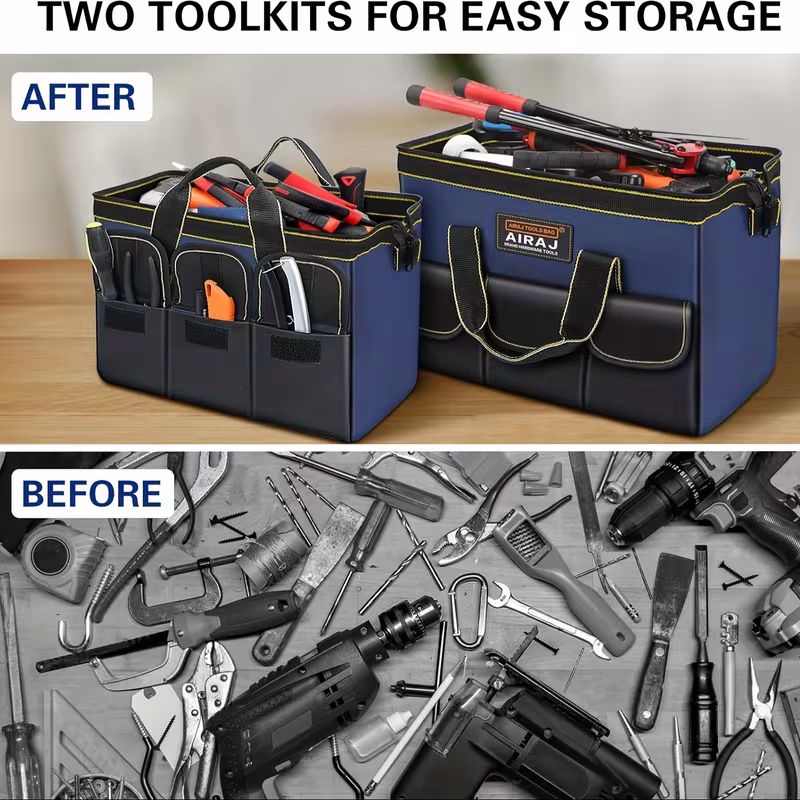 Electrician'S Tool Kit - Durable Oxford Multi-Pocket Organizer, With Adjustable Shoulder Strap, Blue And Black, Suitable For Workshop, Car Repair, Home And Gardening Use, Worker'S Tool Kit, Garden Tool Carrier, Stylish Design, Reinforced Corners – Nice N Cheap Variety Store Electrician'S Tool Kit - Durable Oxford Multi-Pocket Organizer, With Adjustable Shoulder Strap, Blue And Black, Suitable For Workshop, Car Repair, Home And Gardening Use, Worker'S Tool Kit, Garden Tool Carrier, Stylish Design, Reinforced Corners - Image 5