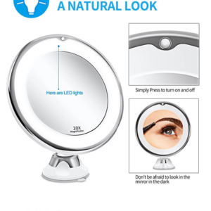 Christmas Gift 10X Magnifying Suction Cup Led Makeup Mirror: Flawless Vanity Mirror With Natural Light For Precise Grooming - Image 2