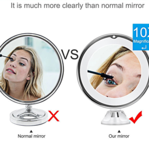 Christmas Gift 10X Magnifying Suction Cup Led Makeup Mirror: Flawless Vanity Mirror With Natural Light For Precise Grooming - Image 3