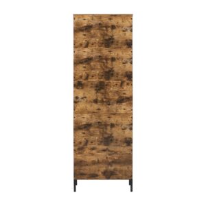 6 Tier Tall Bookshelf, Rustic Brown - Image 6