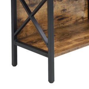 6 Tier Tall Bookshelf, Rustic Brown - Image 9