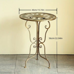 Vintage Metal Scrollwork Side Table