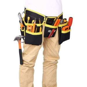 Tool Belt With 11 Pockets, Waterproof Oxford Fabric Tool Holder With Adjustable Straps, For Electricians, Carpenters,