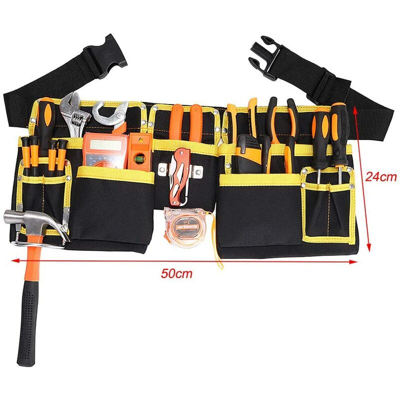 Tool Belt With 11 Pockets, Waterproof Oxford Fabric Tool Holder With Adjustable Straps, For Electricians, Carpenters, – Nice N Cheap Variety Store Tool Belt With 11 Pockets, Waterproof Oxford Fabric Tool Holder With Adjustable Straps, For Electricians, Carpenters, - Image 3