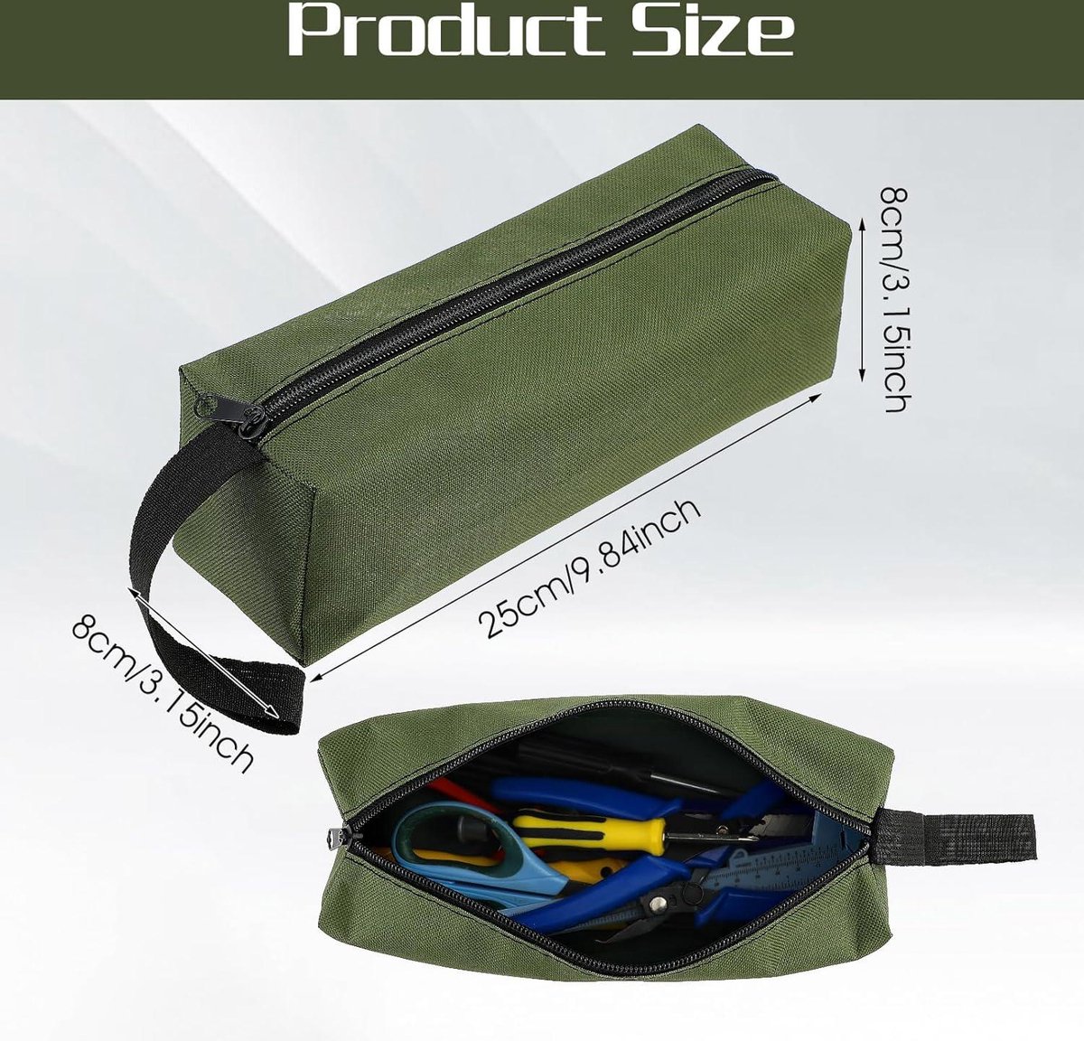 Pack Of 2 10&Quot; X 3.1&Quot; Zippered Canvas Tool Bags, Wear-Resistant Flat Bottom Portable Tool Pouch - Multifunctional Storage Bag For Tools, Gadgets, Cosmetics, Stationery. – Nice N Cheap Variety Store Pack Of 2 10&Quot; X 3.1&Quot; Zippered Canvas Tool Bags, Wear-Resistant Flat Bottom Portable Tool Pouch - Multifunctional Storage Bag For Tools, Gadgets, Cosmetics, Stationery. - Image 5
