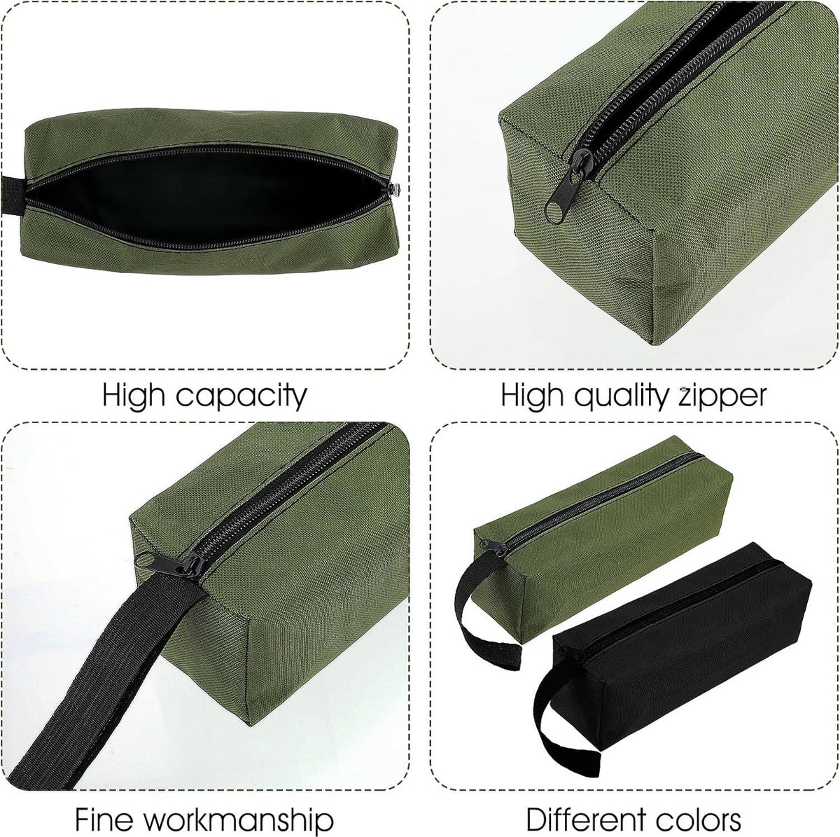 Pack Of 2 10&Quot; X 3.1&Quot; Zippered Canvas Tool Bags, Wear-Resistant Flat Bottom Portable Tool Pouch - Multifunctional Storage Bag For Tools, Gadgets, Cosmetics, Stationery. – Nice N Cheap Variety Store Pack Of 2 10&Quot; X 3.1&Quot; Zippered Canvas Tool Bags, Wear-Resistant Flat Bottom Portable Tool Pouch - Multifunctional Storage Bag For Tools, Gadgets, Cosmetics, Stationery. - Image 7