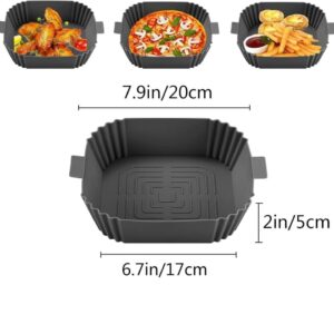 2-Pack Air Fryer Silicone Basket, Non-Stick Reusable Easy To Clean, Gray – Nice N Cheap Variety Store 2-Pack Air Fryer Silicone Basket, Non-Stick Reusable Easy To Clean, Gray - Image 2