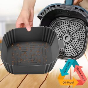 2-Pack Air Fryer Silicone Basket, Non-Stick Reusable Easy To Clean, Gray – Nice N Cheap Variety Store 2-Pack Air Fryer Silicone Basket, Non-Stick Reusable Easy To Clean, Gray - Image 5