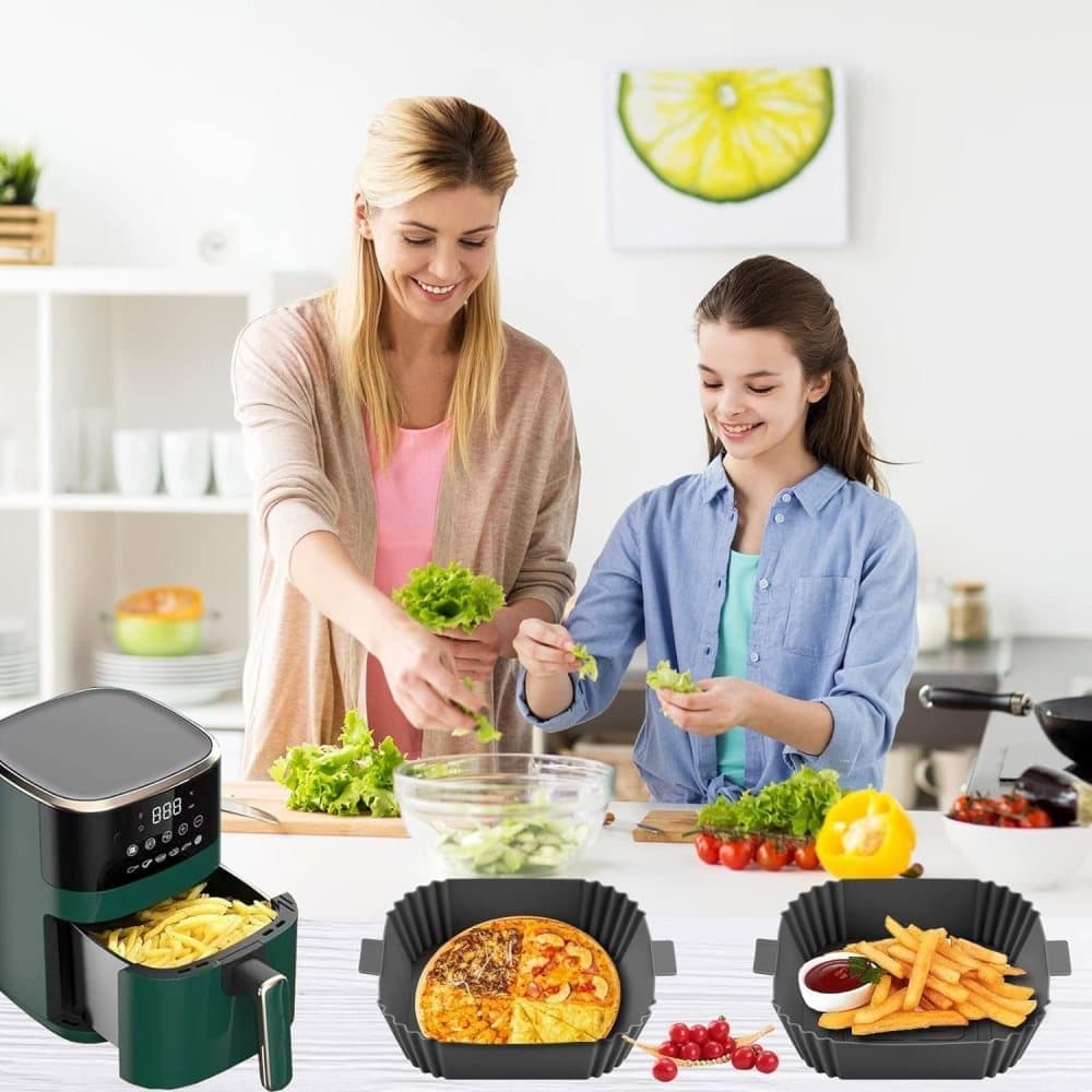 2-Pack Air Fryer Silicone Basket, Non-Stick Reusable Easy To Clean, Gray – Nice N Cheap Variety Store 2-Pack Air Fryer Silicone Basket, Non-Stick Reusable Easy To Clean, Gray - Image 7