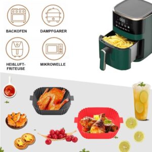 2-Pack Air Fryer Silicone Basket Non-Stick Reusable Easy To Clean, Gray, Compatible With Most Air Fryers - Image 3