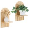 2 Bohemian Style Wooden Wall Shelves With Expander Bolts, Compatible With Living Rooms Bedrooms Kitchens, Brown – Nice N Cheap Variety Store 2 Bohemian Style Wooden Wall Shelves With Expander Bolts, Compatible With Living Rooms Bedrooms Kitchens, Brown Product Image Nice N Cheap Variety Store