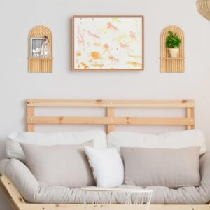 2 Bohemian Style Wooden Wall Shelves With Expander Bolts, Compatible With Living Rooms Bedrooms Kitchens, Brown - Image 8