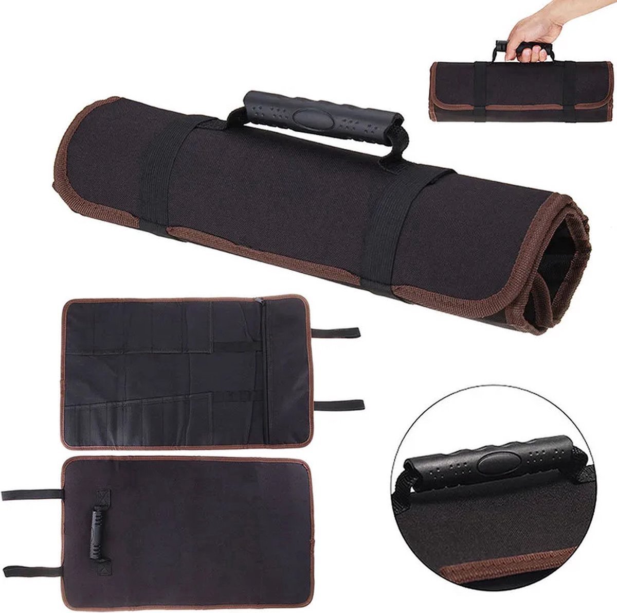 Roll-Up Case - Tool Bag - 600D Oxford Cloth - With Handle - Water-Resistant - Portable - Inner Pocket With Zipper - Easy Roll Bag - Multiple Compartments - 58 X 35 Cm - Tool Pouch - Tool Roll - Black - Wear-Resistant &Amp; Durable (Without Tools) – Nice N Cheap Variety Store Roll-Up Case - Tool Bag - 600D Oxford Cloth - With Handle - Water-Resistant - Portable - Inner Pocket With Zipper - Easy Roll Bag - Multiple Compartments - 58 X 35 Cm - Tool Pouch - Tool Roll - Black - Wear-Resistant &Amp; Durable (Without Tools) - Image 4