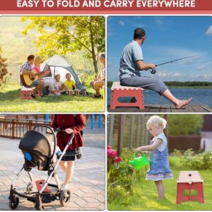 Stool - Small Stool - Step Stool Foldable - Foldable Stool - Foldable Step Stool - Up To 100 Kg - 31X25 Cm - Safe - Non-Slip - Space-Saving - Red - Sturdy - Easily Foldable Stool - Portable Footstool – Nice N Cheap Variety Store Stool - Small Stool - Step Stool Foldable - Foldable Stool - Foldable Step Stool - Up To 100 Kg - 31X25 Cm - Safe - Non-Slip - Space-Saving - Red - Sturdy - Easily Foldable Stool - Portable Footstool - Image 2