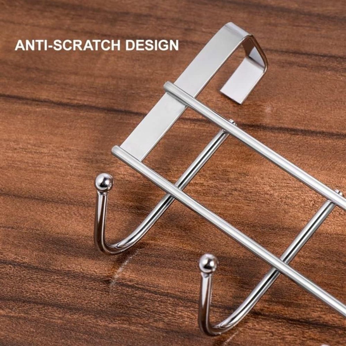 Door Coat Rack With 5 Hooks - Coat Rack On The Door - Clothes Rack - Towel Holder On The Door - For Clothes, Coats, Towels Or Other Accessories - Hanging - Iron - Silver - 23.5*8.5*2.5 Cm – Nice N Cheap Variety Store Door Coat Rack With 5 Hooks - Coat Rack On The Door - Clothes Rack - Towel Holder On The Door - For Clothes, Coats, Towels Or Other Accessories - Hanging - Iron - Silver - 23.5*8.5*2.5 Cm - Image 2
