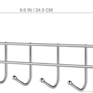 Door Coat Rack With 5 Hooks - Coat Rack On The Door - Clothes Rack - Towel Holder On The Door - For Clothes, Coats, Towels Or Other Accessories - Hanging - Iron - Silver - 23.5*8.5*2.5 Cm – Nice N Cheap Variety Store Door Coat Rack With 5 Hooks - Coat Rack On The Door - Clothes Rack - Towel Holder On The Door - For Clothes, Coats, Towels Or Other Accessories - Hanging - Iron - Silver - 23.5*8.5*2.5 Cm - Image 5