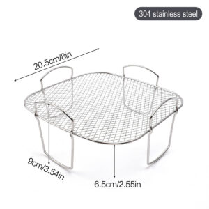 Square Air Fryer Rack - Air Fryer Baking Pan - Air Fryer Accessories - Stainless Steel - 20 Cm - Image 5