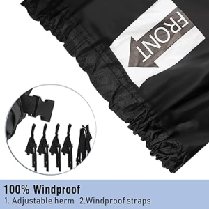 17-19Ft Boat Cover Trailerable Marine Grade 600D Black - Image 5