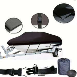 20-22Ft Boat Cover Trailerable Marine Grade 600D Black - Image 2
