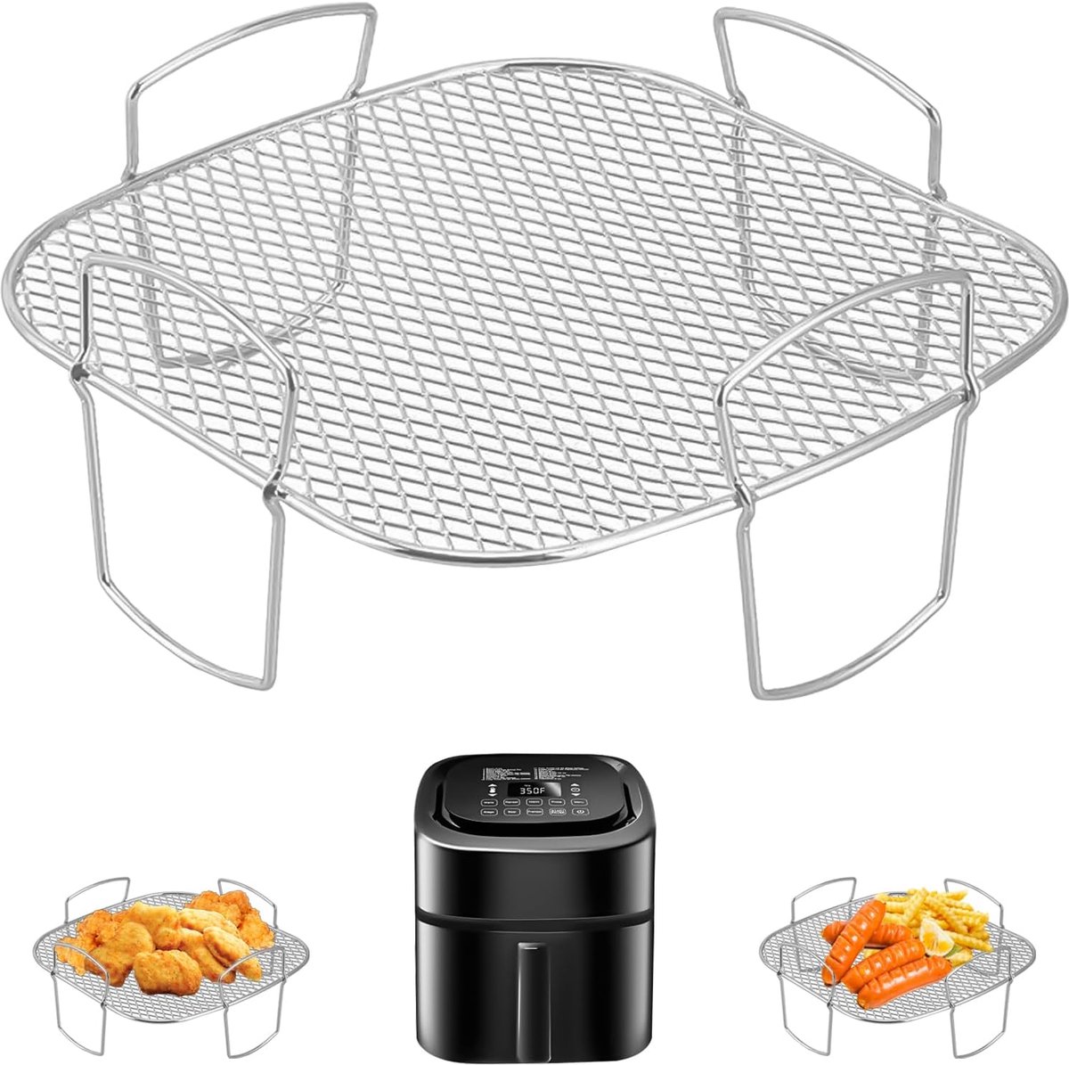 Square Air Fryer Rack - Air Fryer Baking Pan - Air Fryer Accessories - Stainless Steel - 20.5 Cm – Nice N Cheap Variety Store Square Air Fryer Rack - Air Fryer Baking Pan - Air Fryer Accessories - Stainless Steel - 20.5 Cm